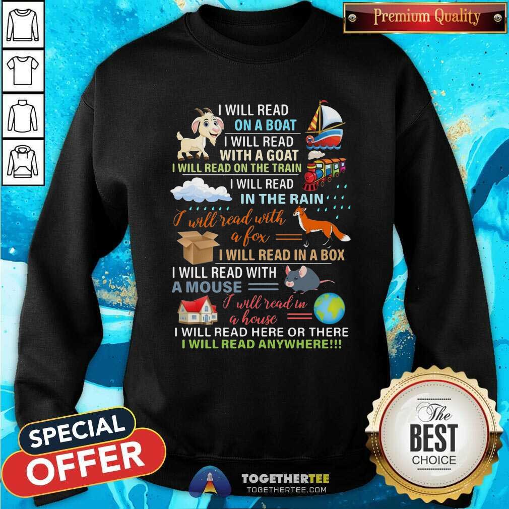 Cute I Will Read Anywhere On A Boat With A Goat Shirt