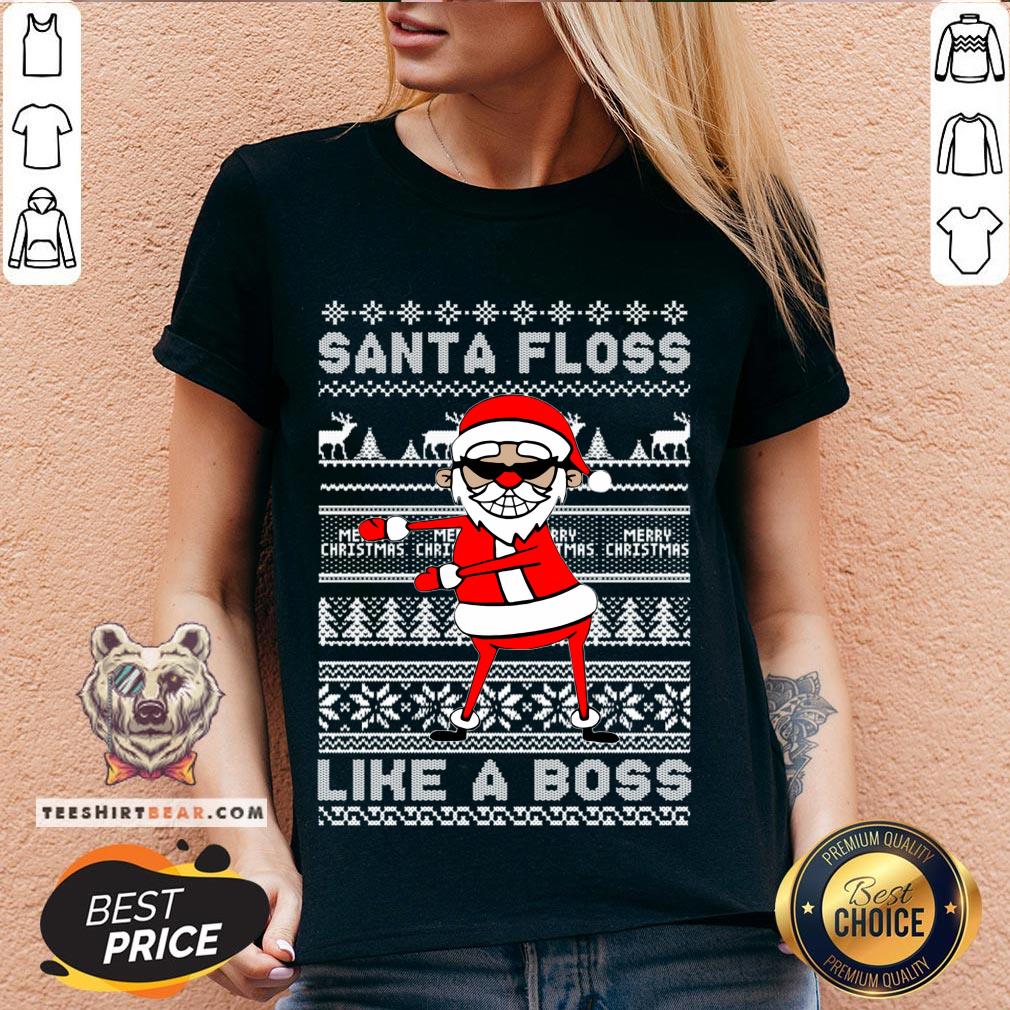 Cute Santa Floss Like A Boss Funny Christmas T-Shirt