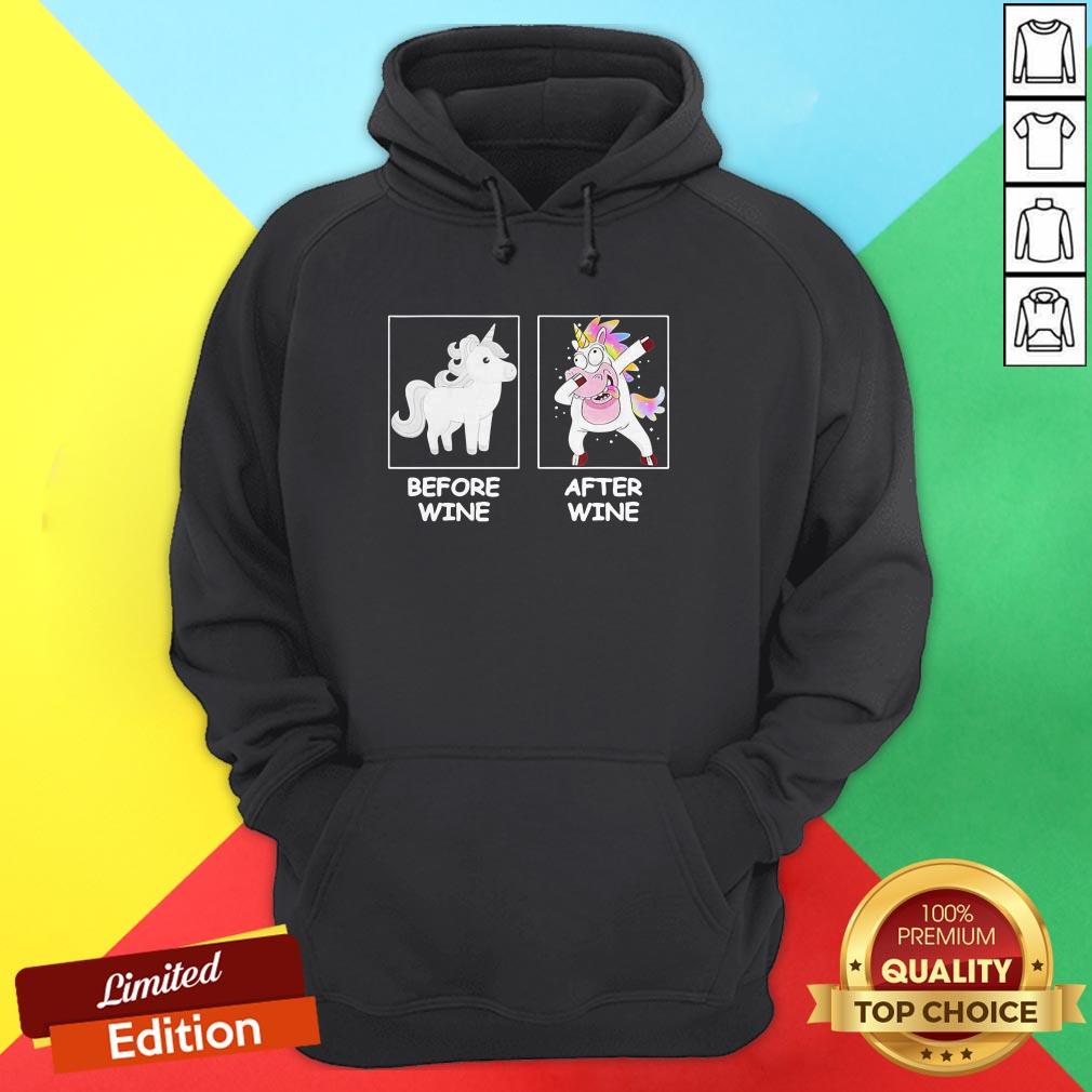 Cute Unicorn Dabbing Before Wine After Wine Shirt