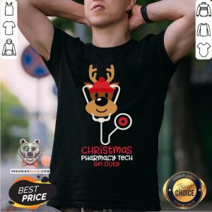 Perfect Christmas Pharmacy Tech On Duty Reindeer Nurse Classic Shirt