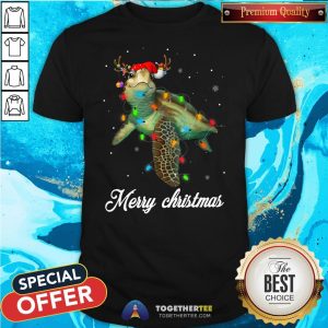 Cute Turtle Light Merry Christmas Shirt