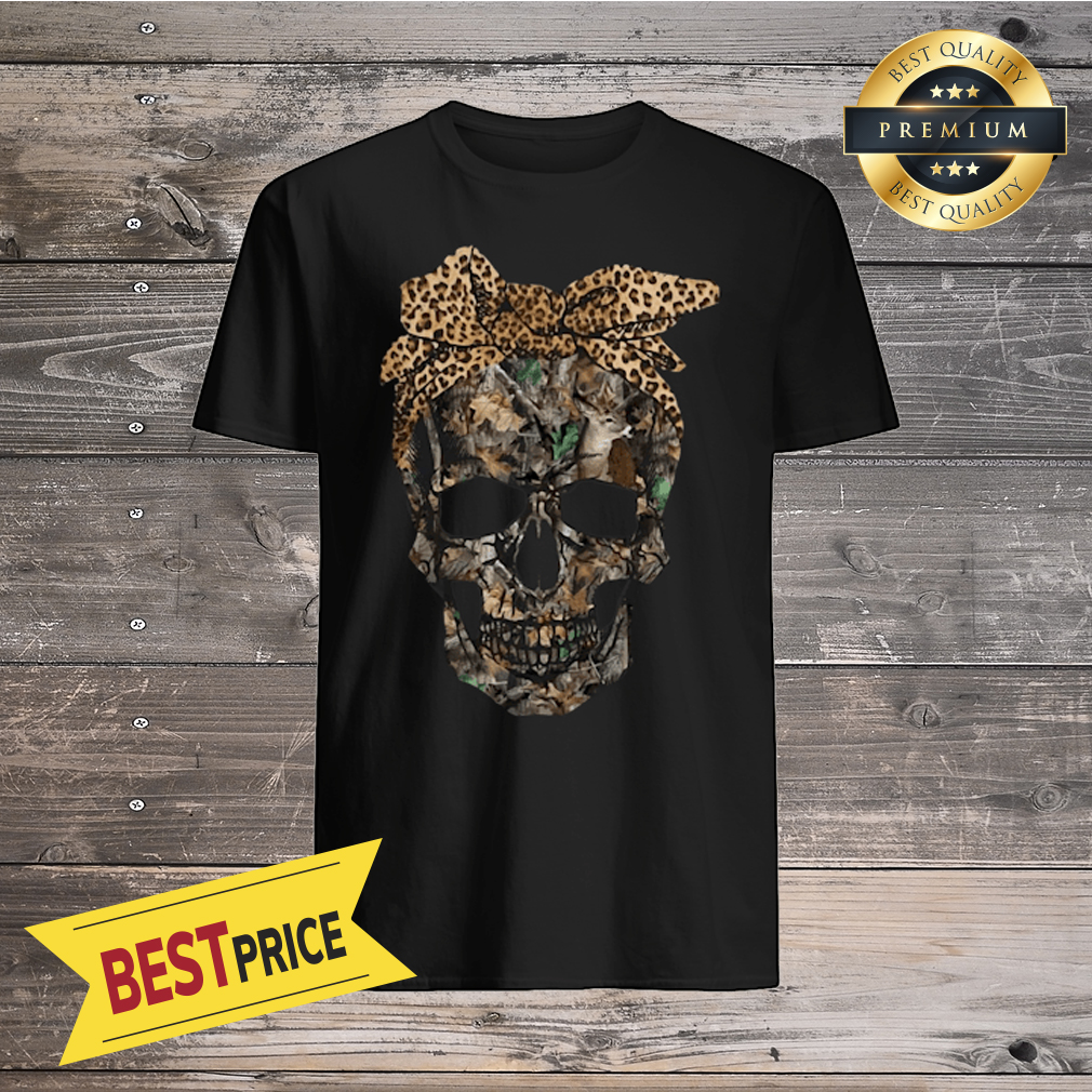 Deer Hunting Camouflage Skull With Leopard Bandana Shirt By Shirt