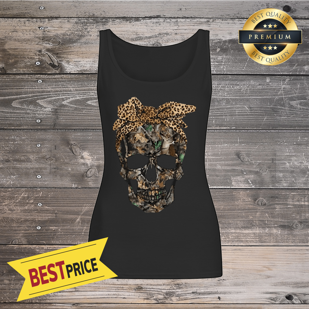 Deer Hunting Camouflage Skull With Leopard Bandana Shirt By Shirt