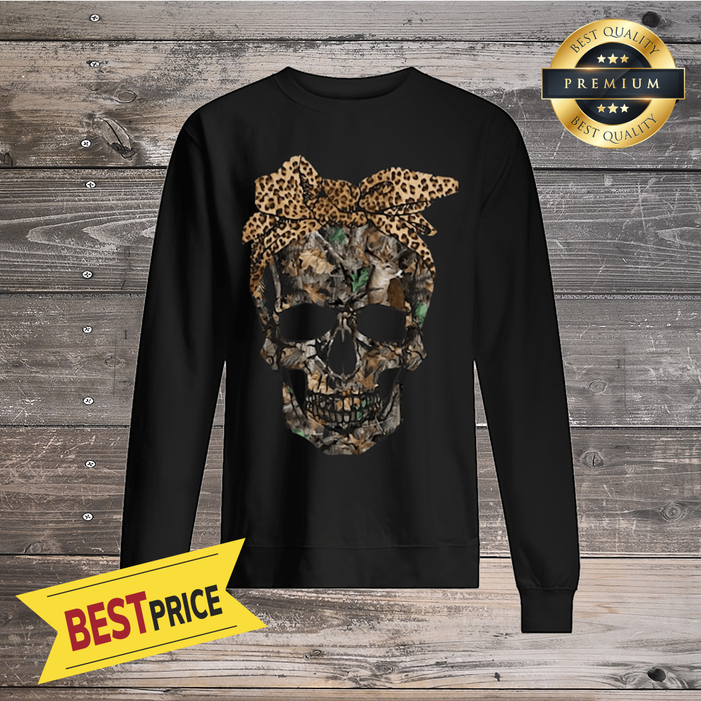 Deer Hunting Camouflage Skull With Leopard Bandana Shirt By Shirt