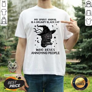 My Spirit Animal Is A Grumpy Black Cat Hexes Shirt
