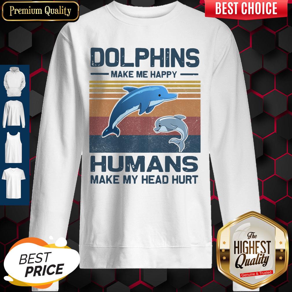 Dolphins Make Me Happy Humans Make My Head Hurt Classic T-Shirt