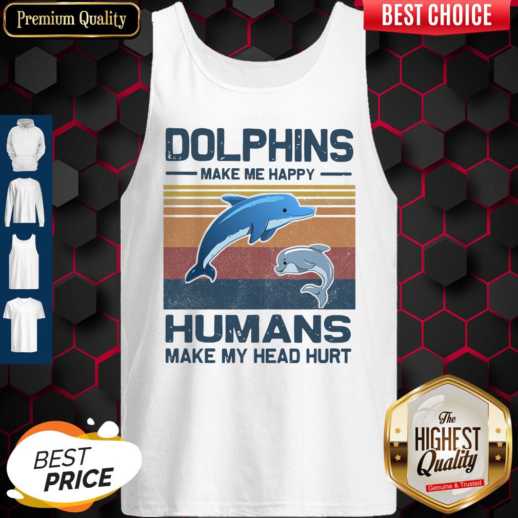 Dolphins Make Me Happy Humans Make My Head Hurt Classic T-Shirt