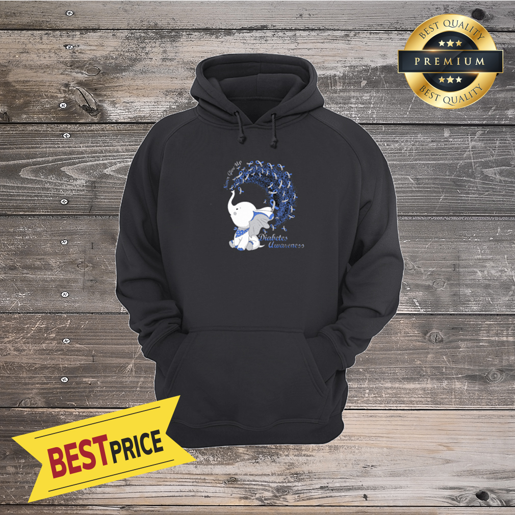 Elephant Cartoon Never Give Up Survvor Diabetes Awareness Shirt