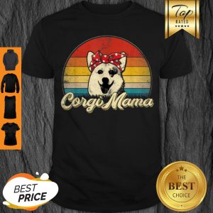 Nice Vintage Corgi Mama Retro Sunset Corgi Dog Lover Gift Shirt