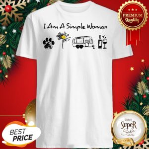 I Am A Simple Woman I Like Dog Sunflower Camping And Wine Shirt