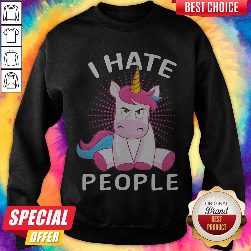 Funny Baby Unicorn I Hate People Shirt