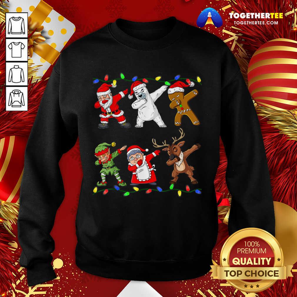 Funny Christmas Dabbing Santa Elf And Friends Boys Kids Dab Xmas T-Shirt