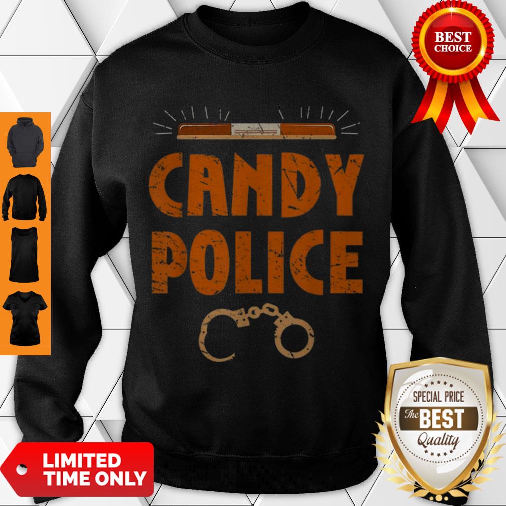 Funny Halloween Costume Candy Police Fun Pumpkin Policeman Uniform Shirt