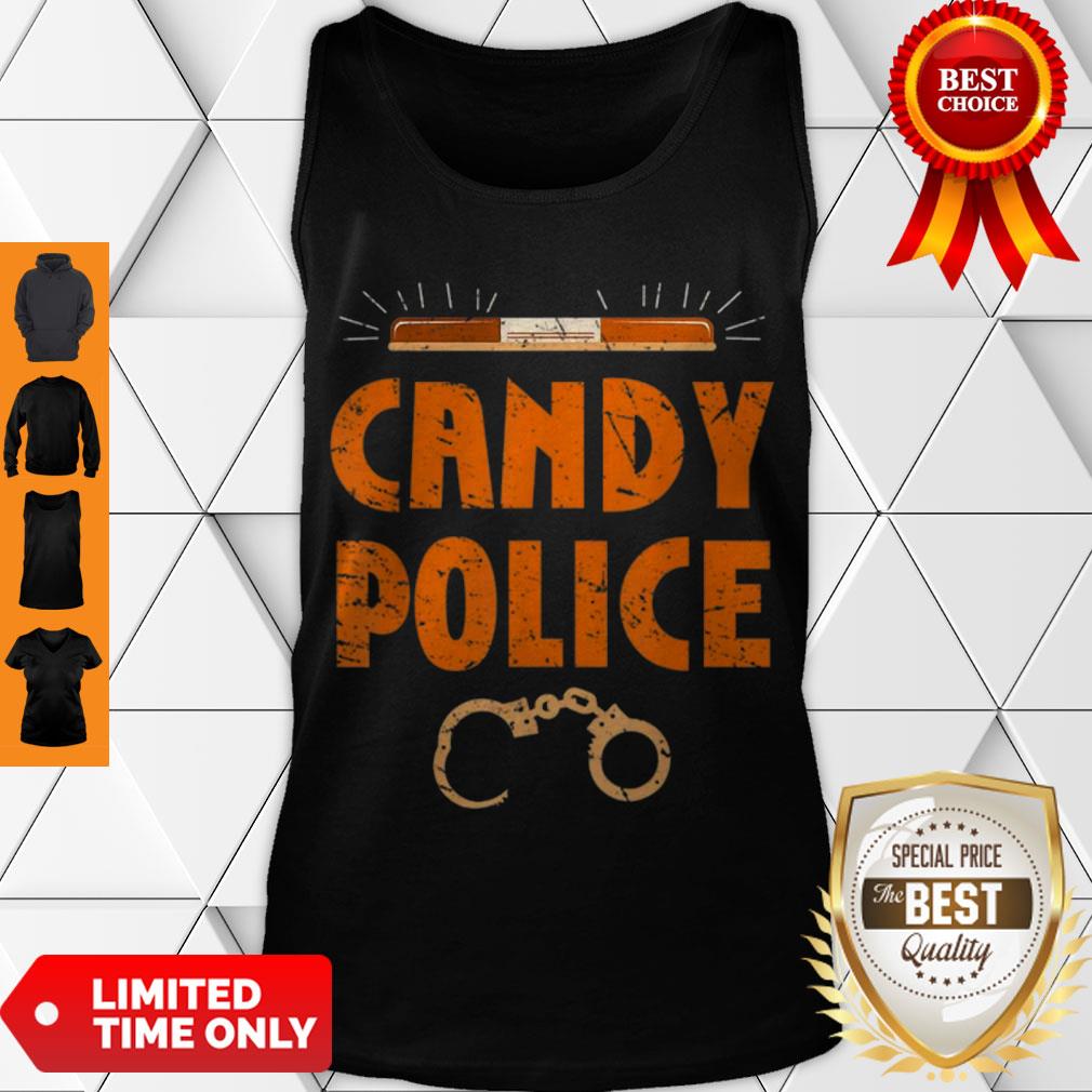 Funny Halloween Costume Candy Police Fun Pumpkin Policeman Uniform Shirt