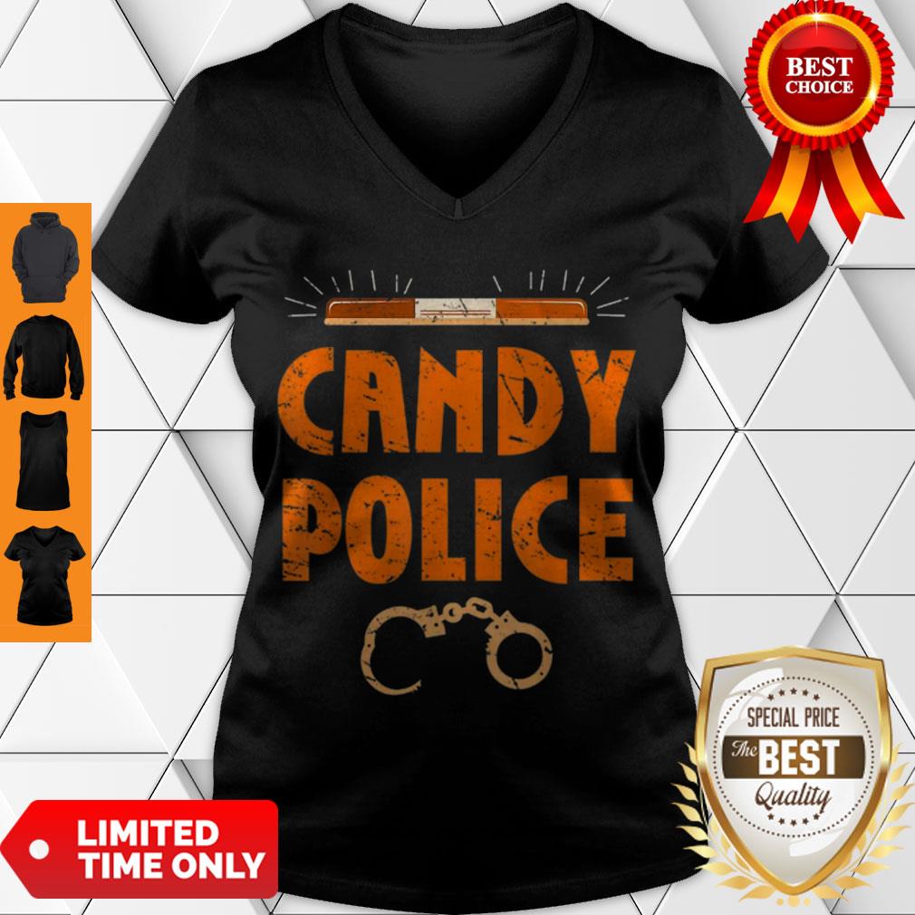 Funny Halloween Costume Candy Police Fun Pumpkin Policeman Uniform Shirt