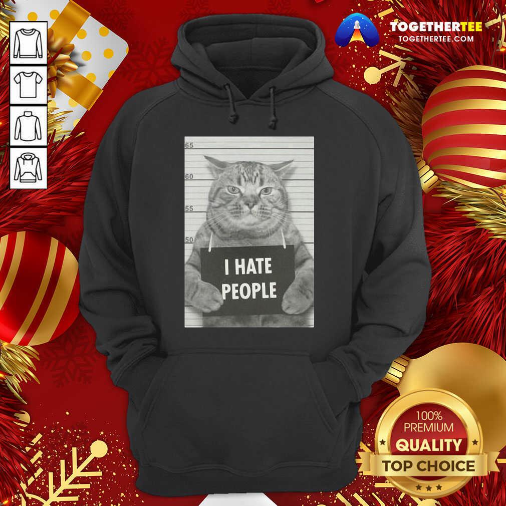 Funny I Hate People Cat Mug Shot Shirt