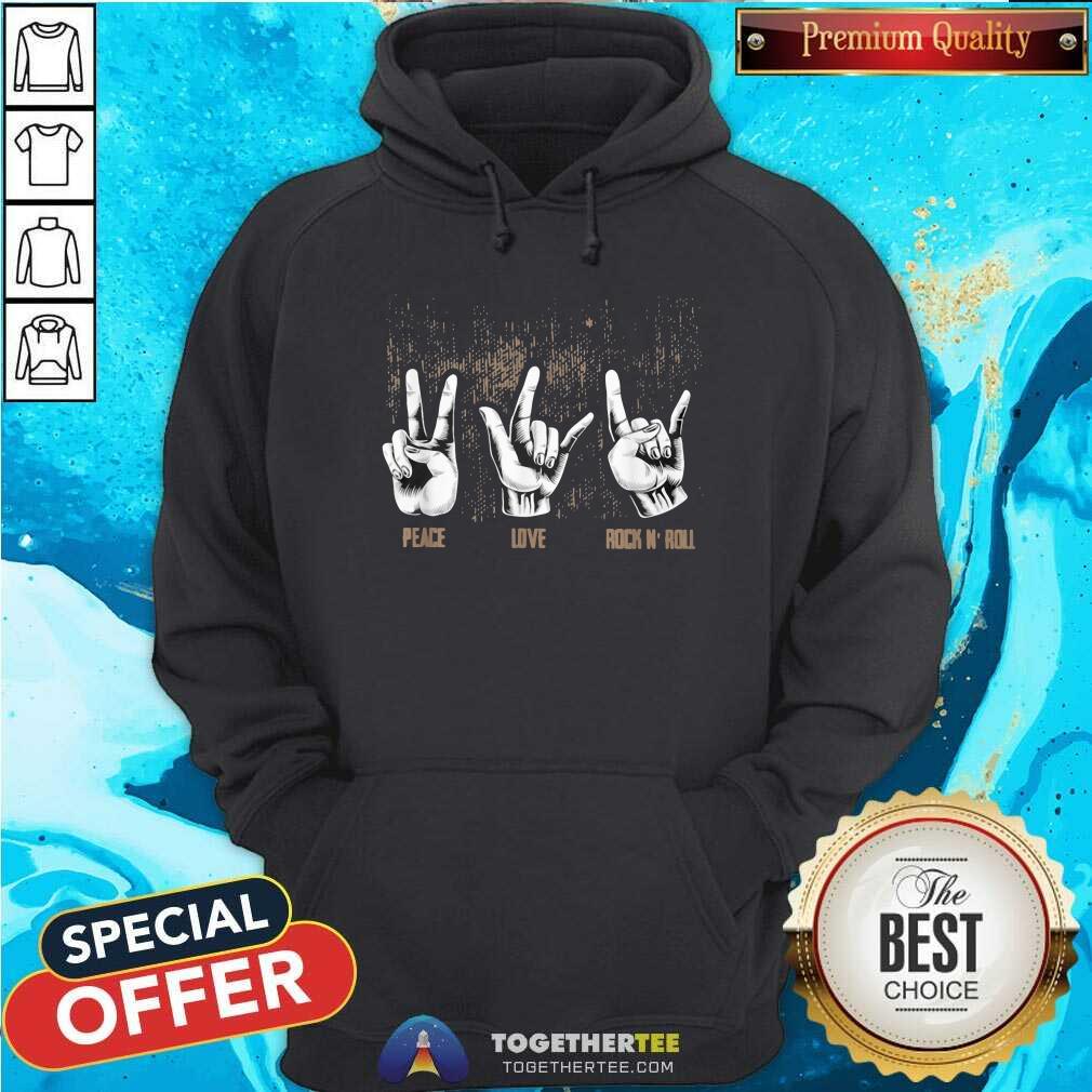 Funny Peace Love Rock And Roll Guitar Ret Hippie Collection Shirt