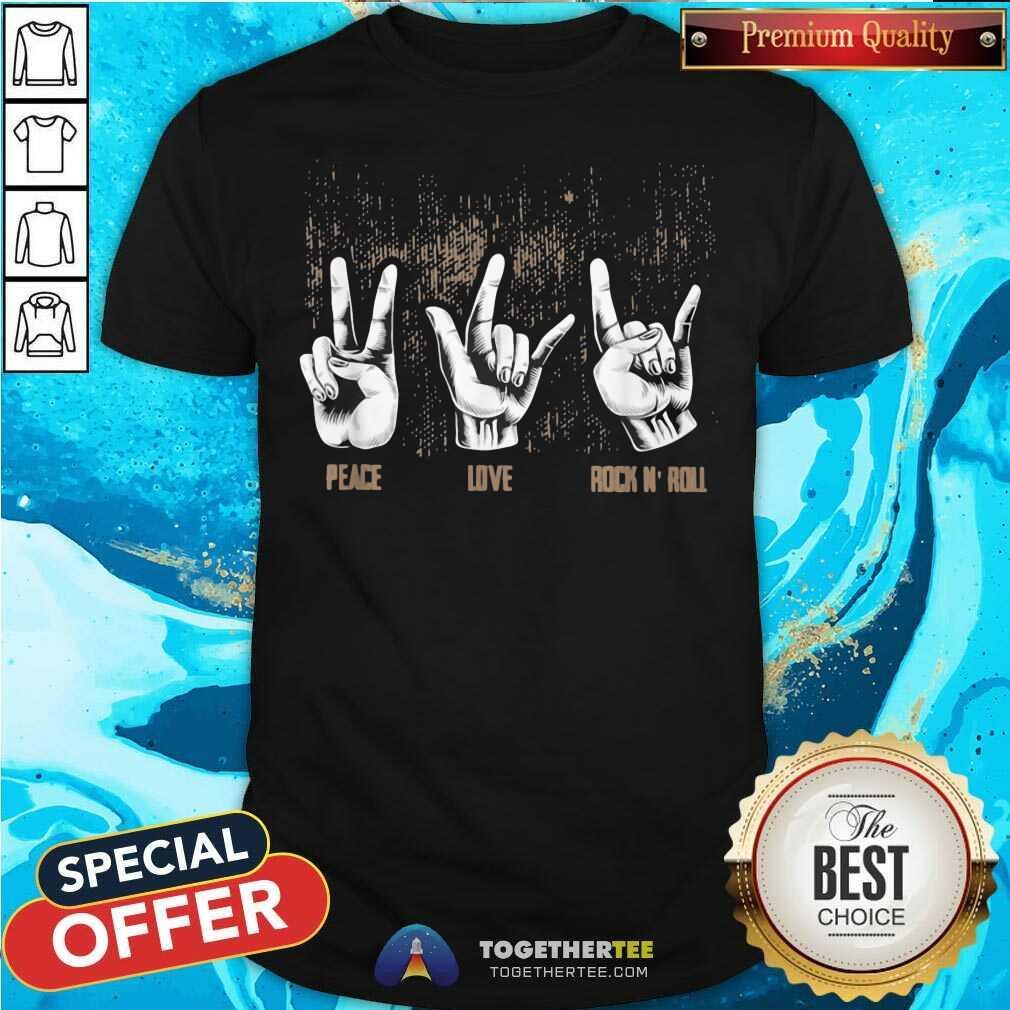 Funny Peace Love Rock And Roll Guitar Ret Hippie Collection Shirt