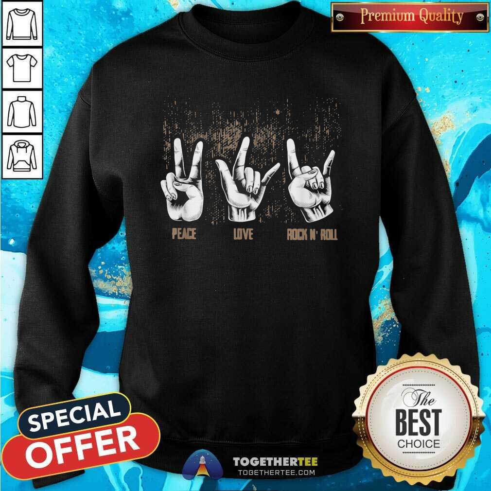 Funny Peace Love Rock And Roll Guitar Ret Hippie Collection Shirt