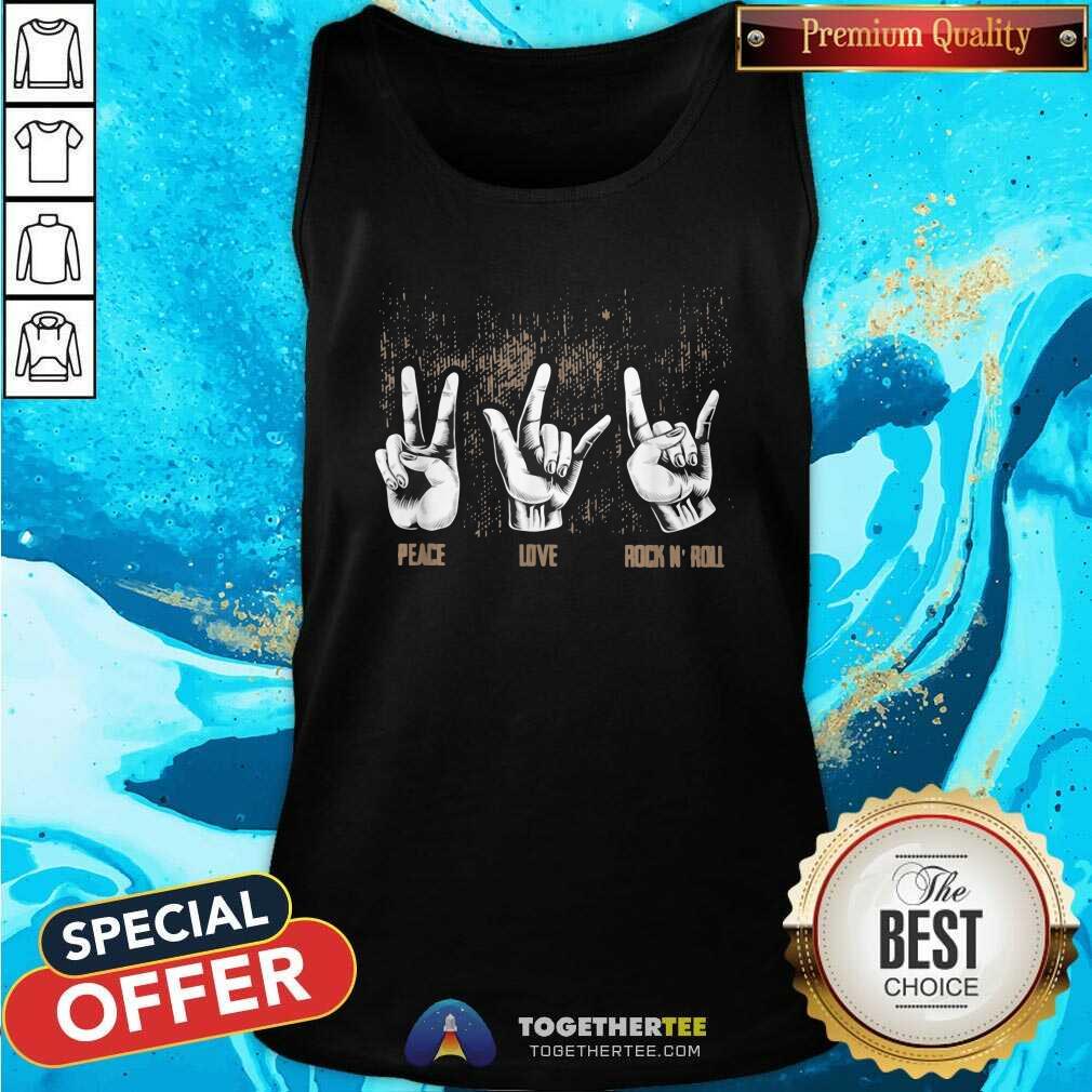 Funny Peace Love Rock And Roll Guitar Ret Hippie Collection Shirt