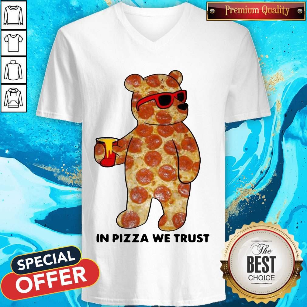 Funny Pizza Bear In Pizza We Trust Shirt