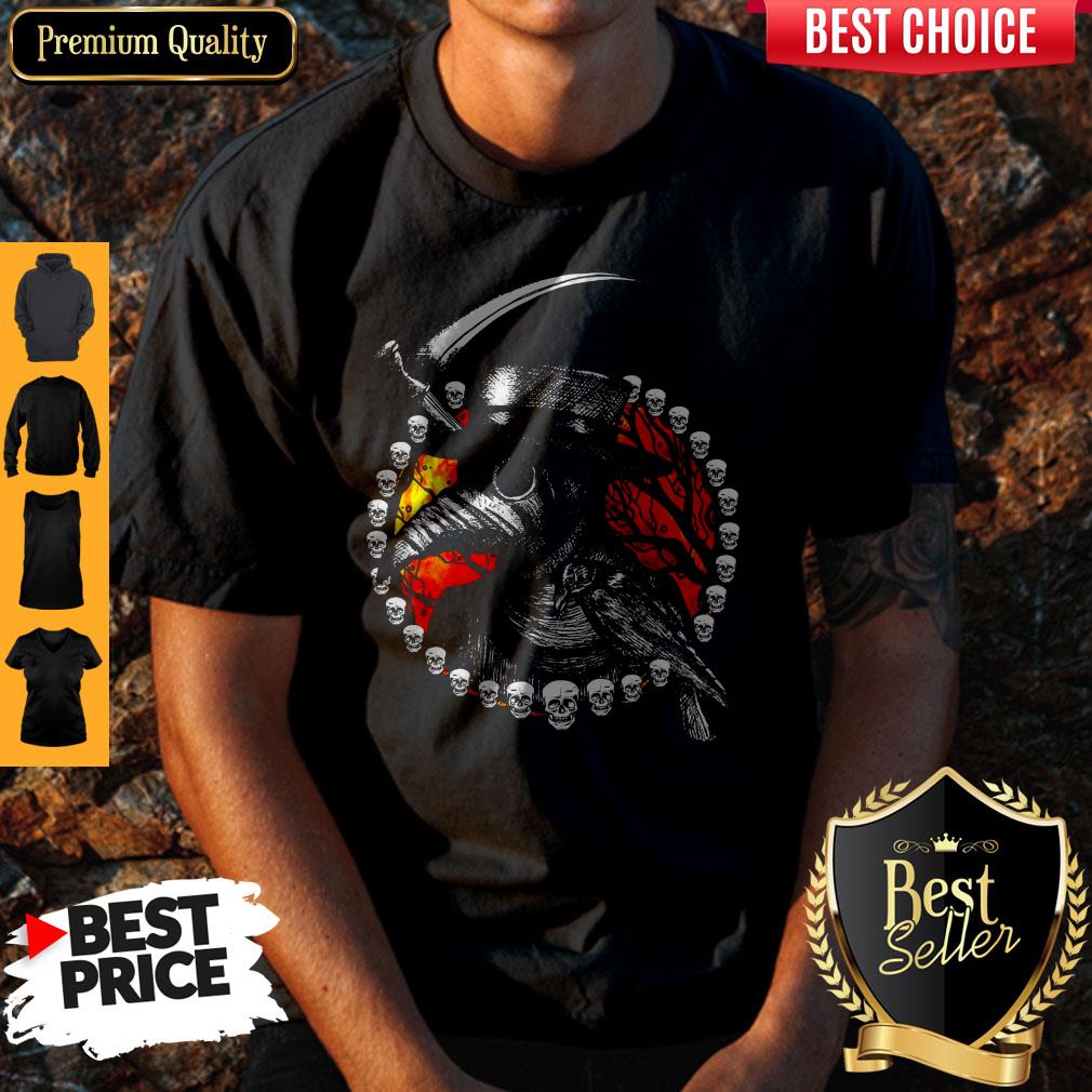 Funny Raven Skull Death Vintage Shirt
