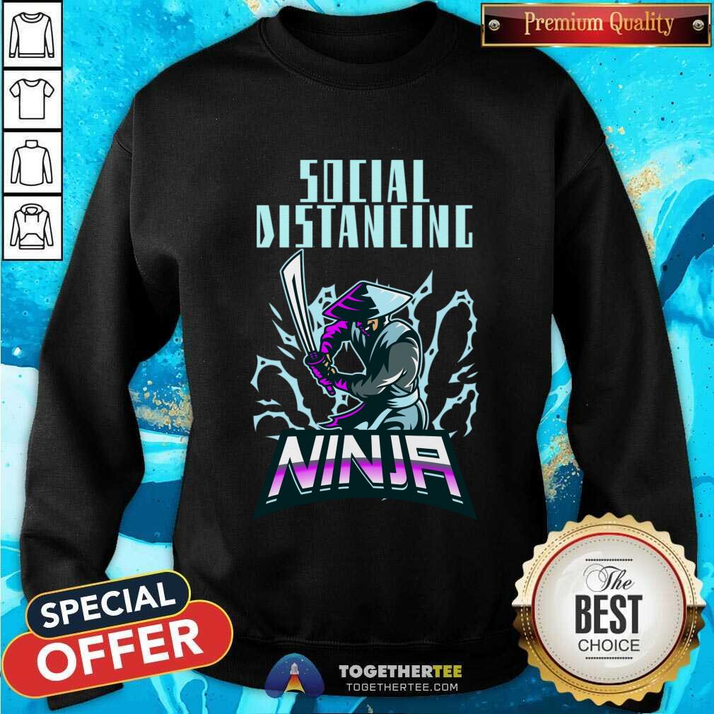 Funny Social Distancing Ninja Design T-Shirt