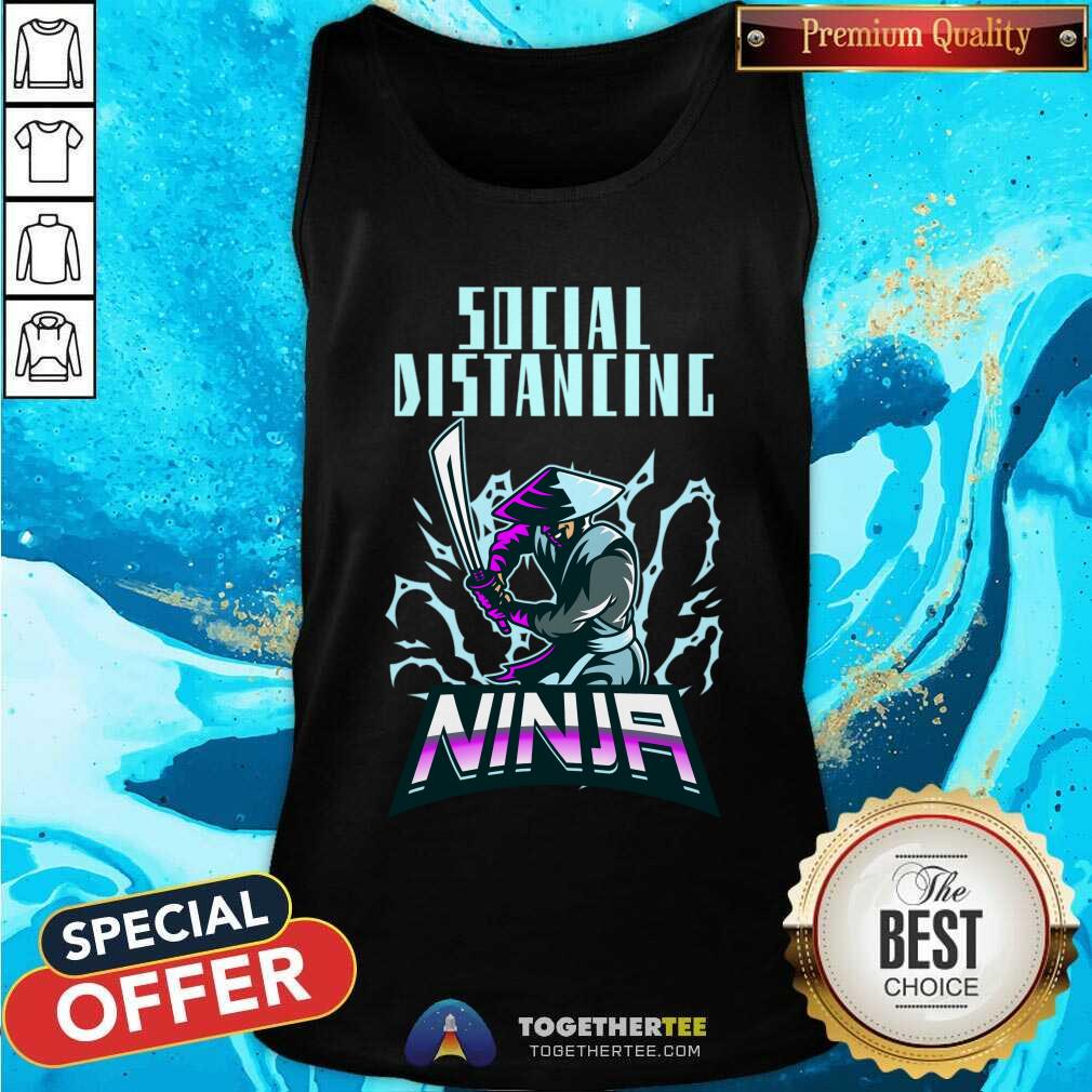 Funny Social Distancing Ninja Design T-Shirt