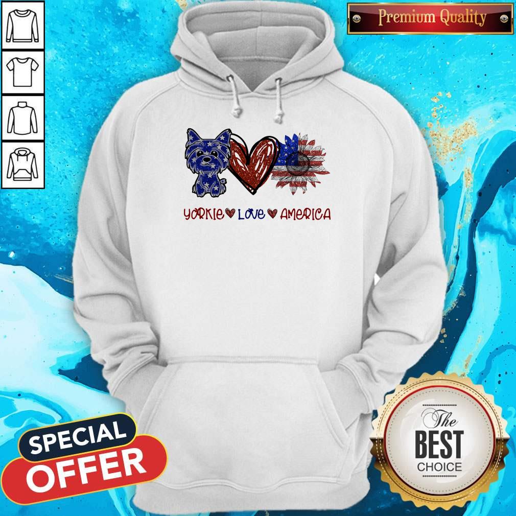Funny Yorkie Love America 4th Of July Independence Day Shirt