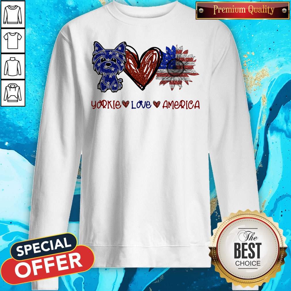 Funny Yorkie Love America 4th Of July Independence Day Shirt