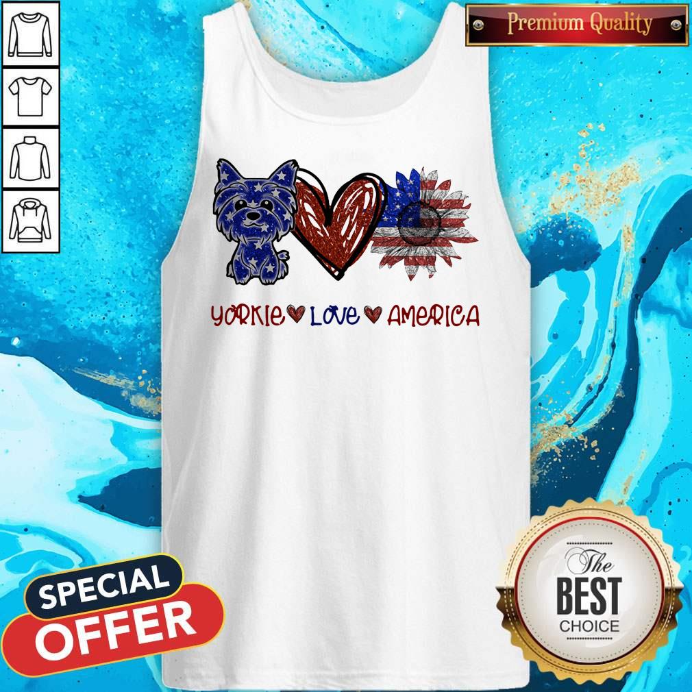 Funny Yorkie Love America 4th Of July Independence Day Shirt