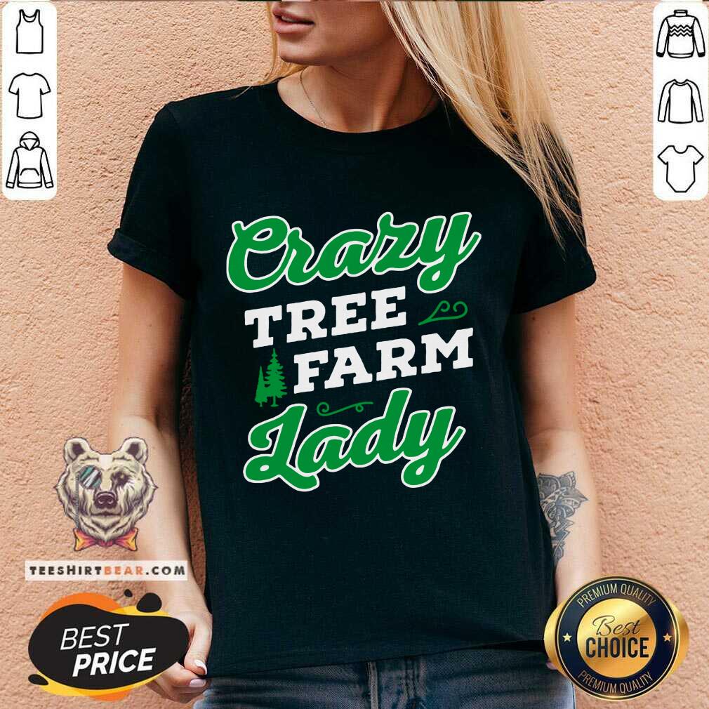 Good Crazy Tree Farm Lady Christmas Tree Merry Xmas Shirt
