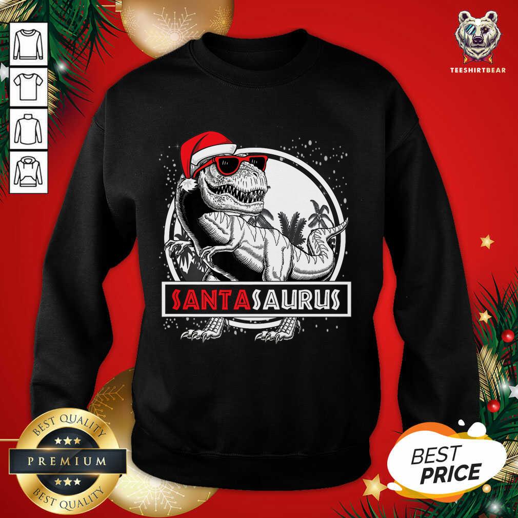Good Santasaurus Funny Dinosaur Christmas T-Shirt