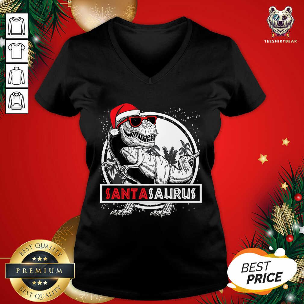 Good Santasaurus Funny Dinosaur Christmas T-Shirt