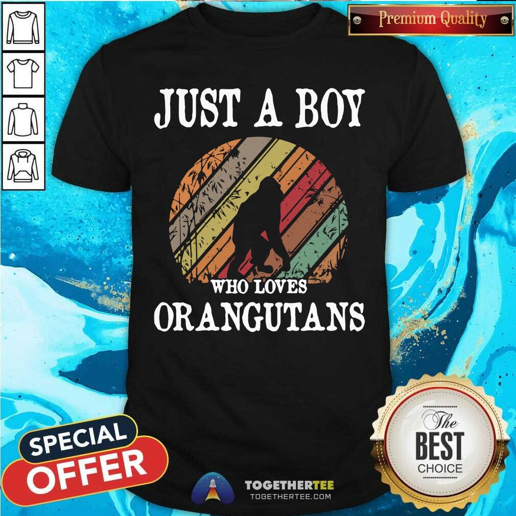 Gorillas Just A Boy Who Love Orangutans Vintage Retro Shirt