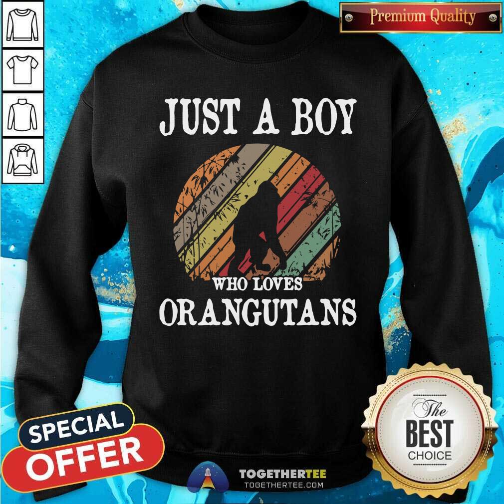 Gorillas Just A Boy Who Love Orangutans Vintage Retro Shirt