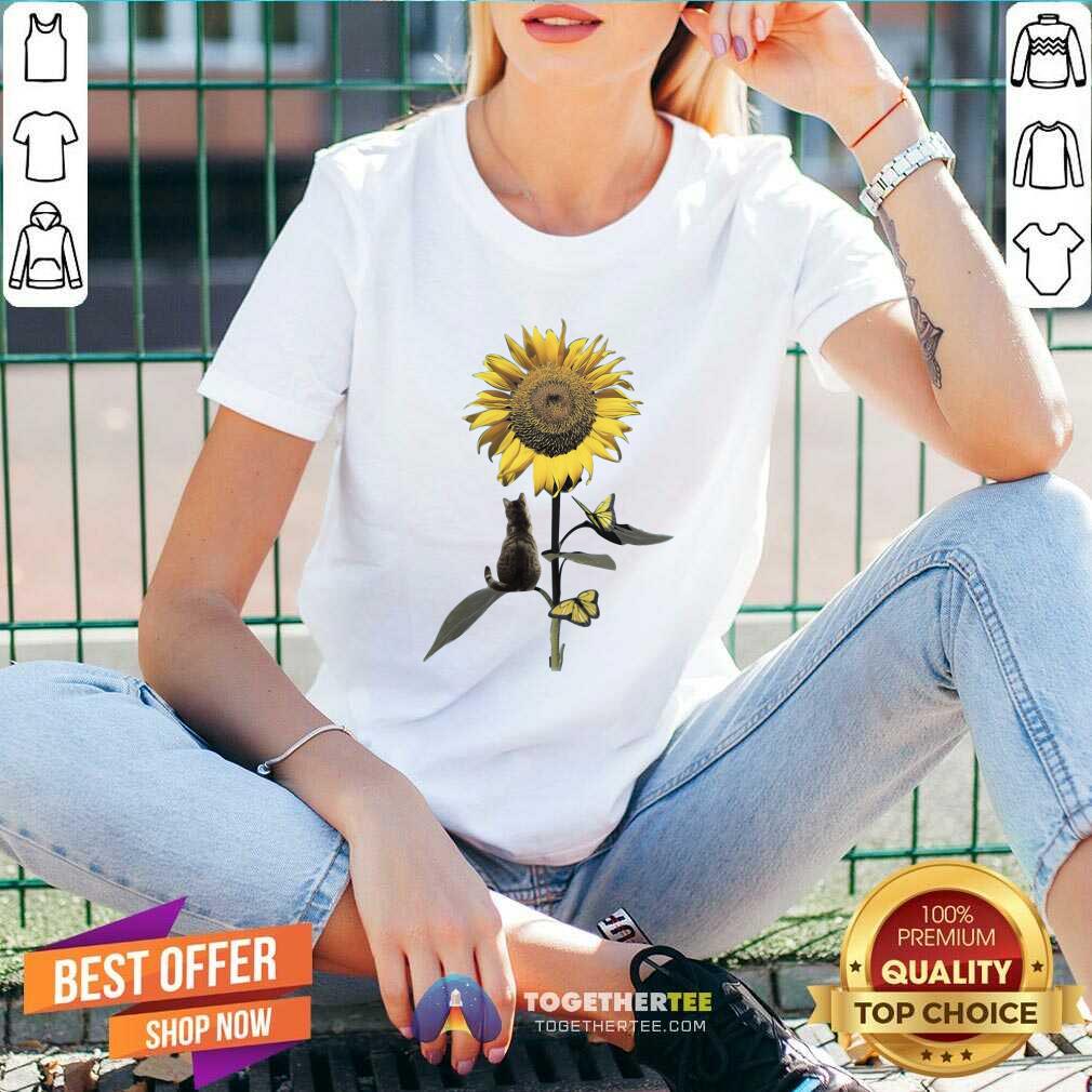 Grateful Cat And Sunflower Shirt