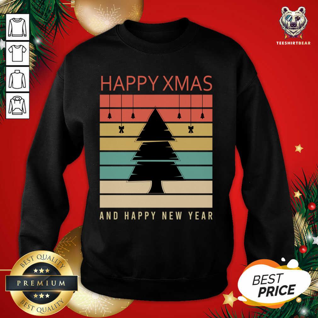 Great Happy Christmas And Happy New Year Christmas Tree Cartoon T-Shirt