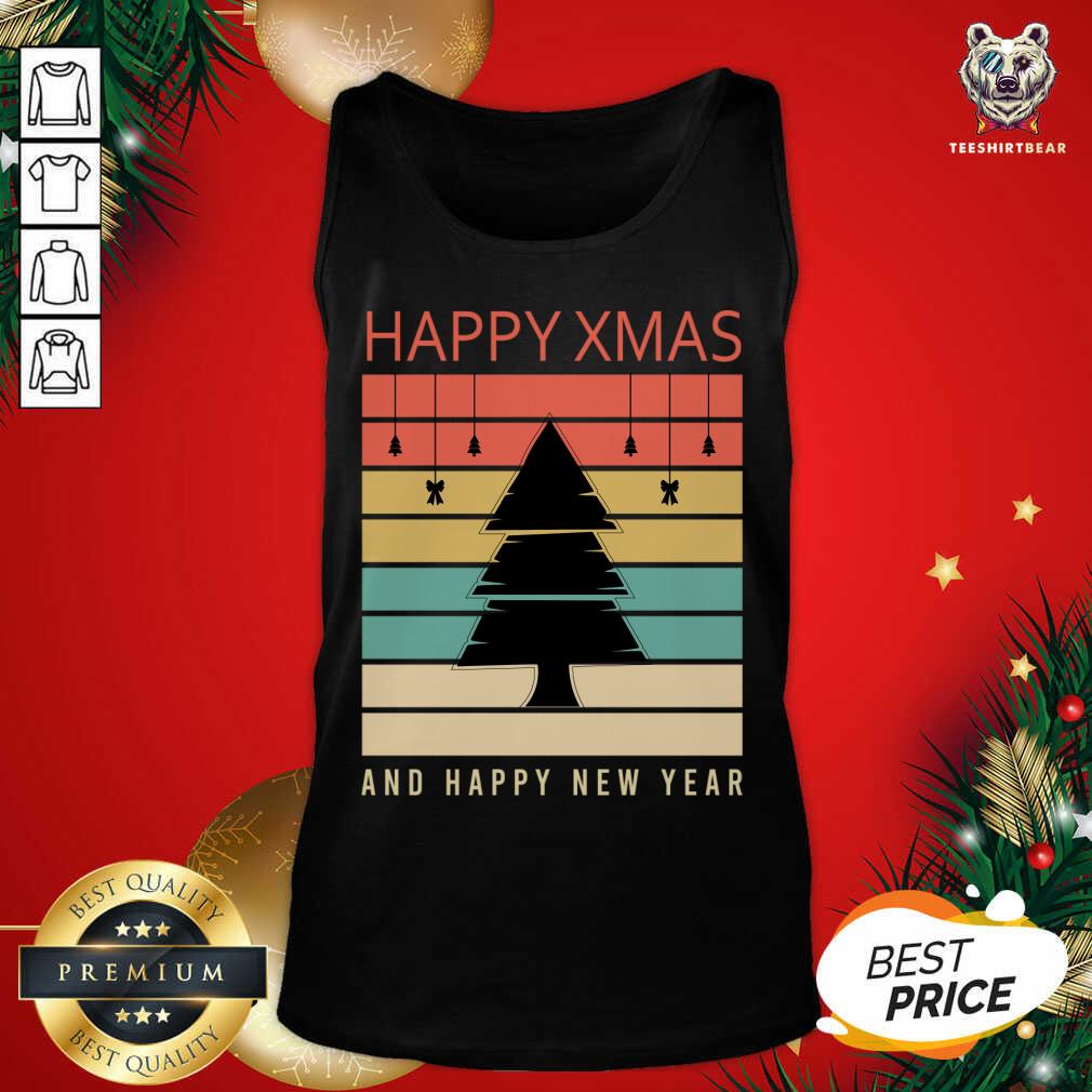 Great Happy Christmas And Happy New Year Christmas Tree Cartoon T-Shirt