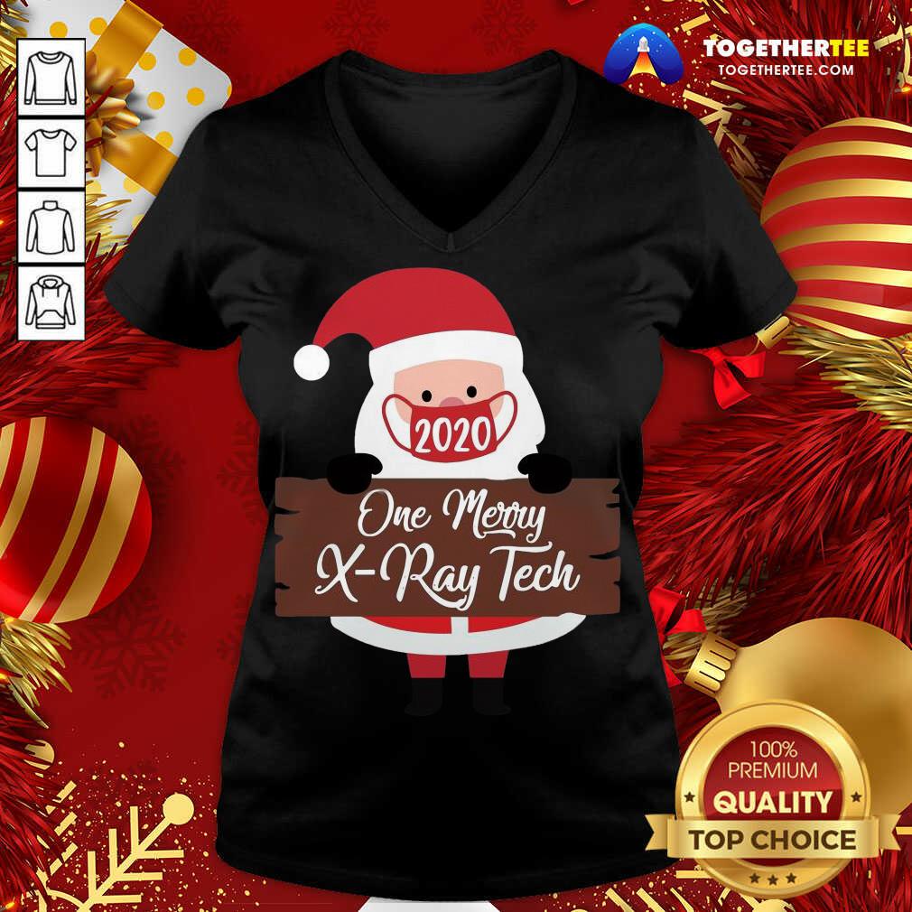Great Santa Claus Face Mask 2020 One Merry X-Ray Tech Christmas Shirt