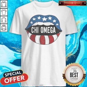 Lips Chi Omega American Flag Independence Day Shirt