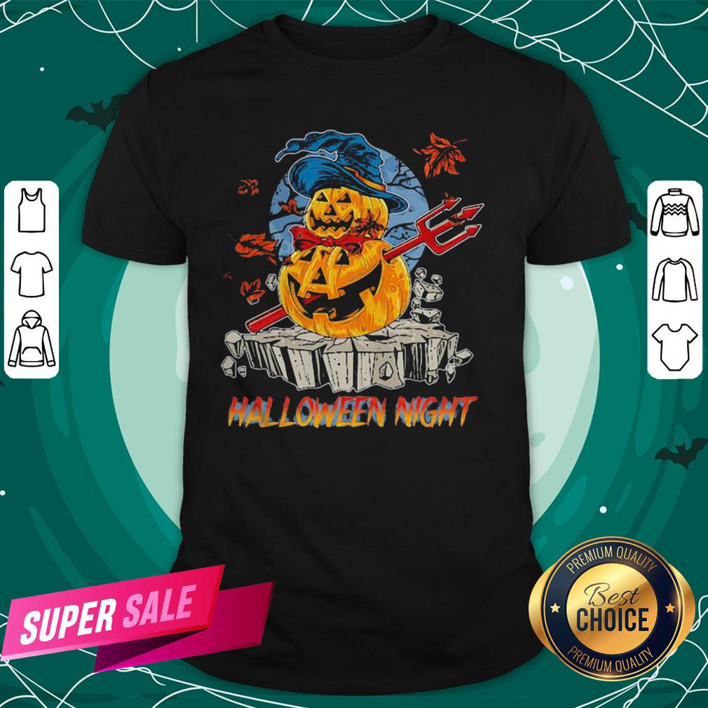Halloween Night Viking Pumpkins Maple Leaves Shirt