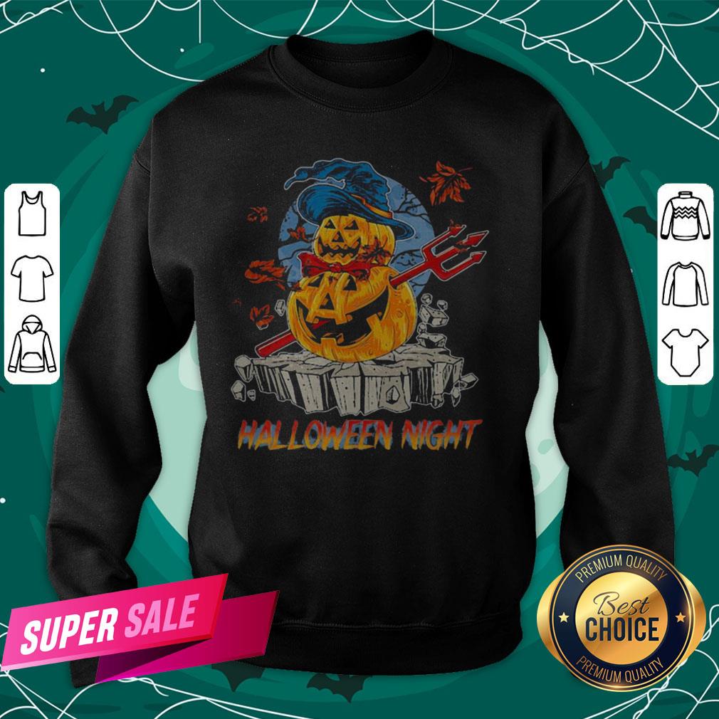 Halloween Night Viking Pumpkins Maple Leaves Shirt