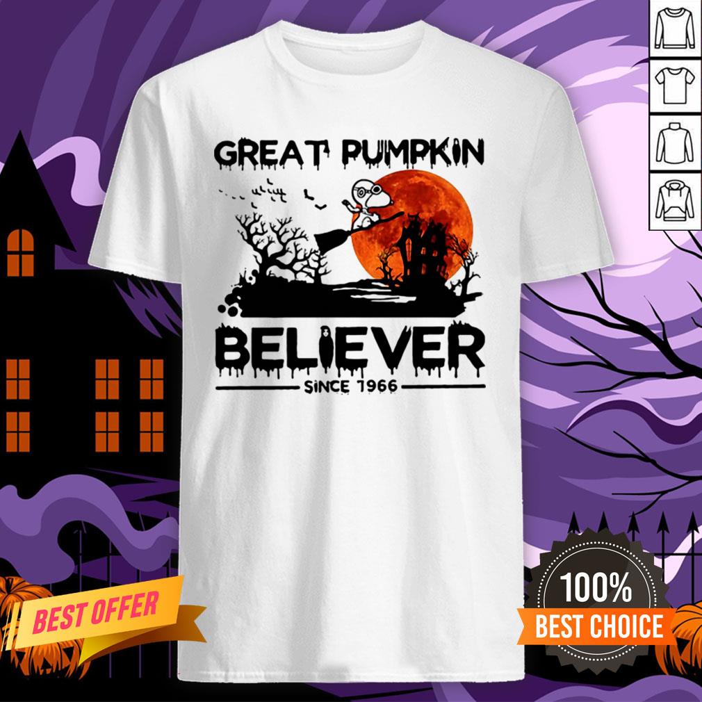 Halloween Snoopy Great Pumpkin Believer Since 1966 Sunset Shirt