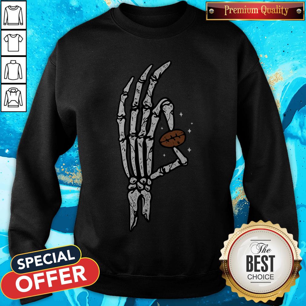 Hands Bone Hold Coffee Beans Halloween Shirt