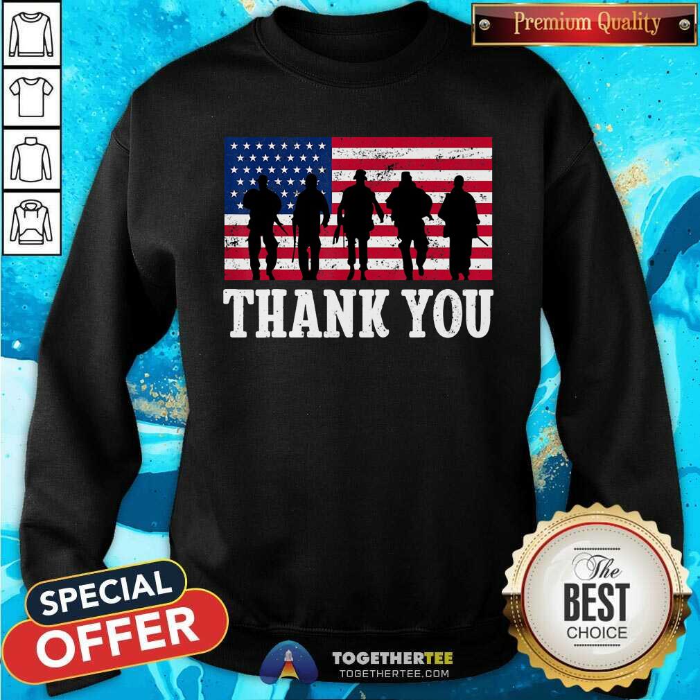 Happy 4th Of July Thank You American Flag Shirt