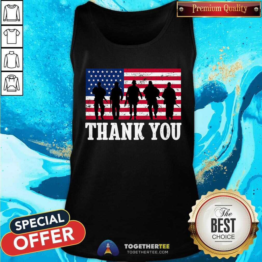 Happy 4th Of July Thank You American Flag Shirt