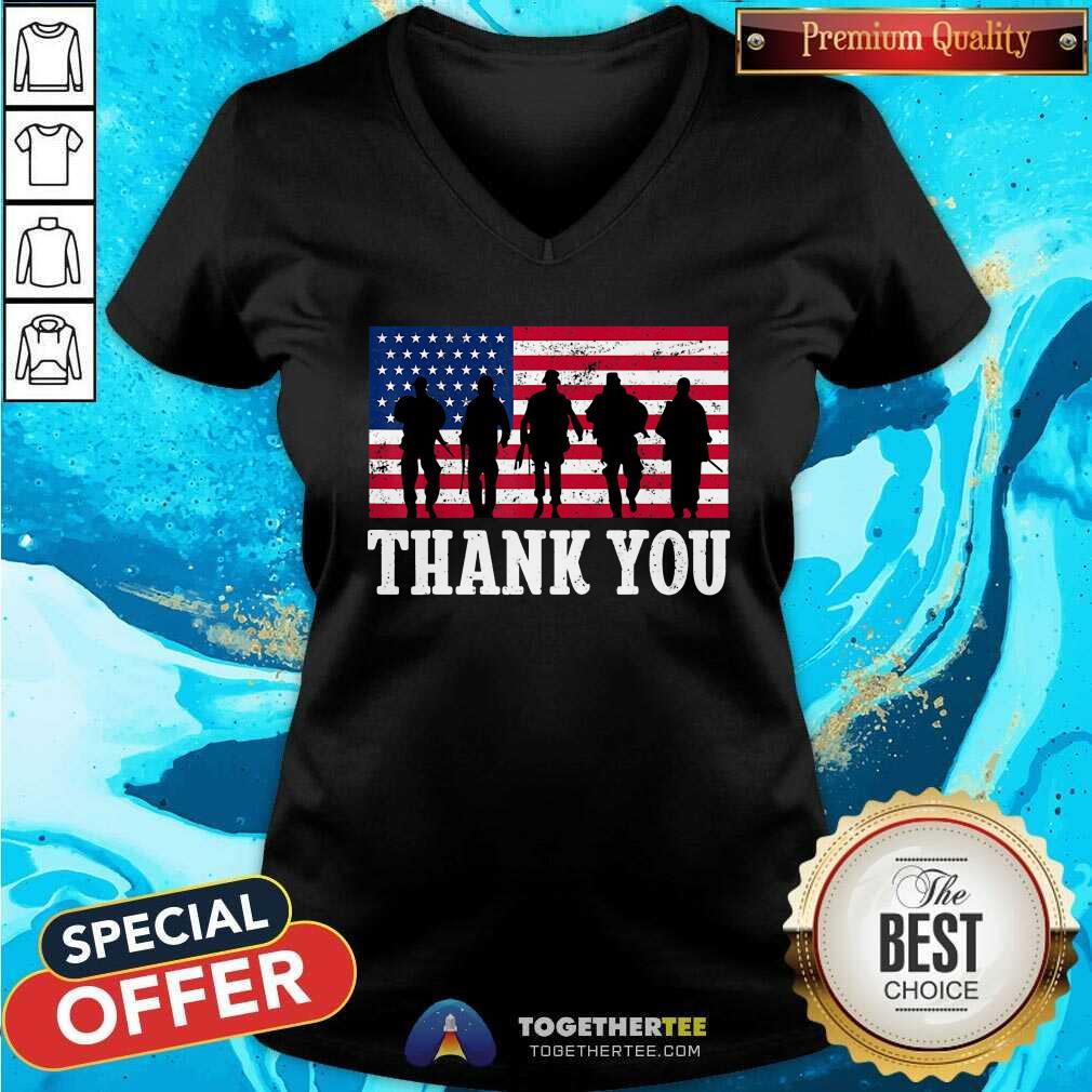 Happy 4th Of July Thank You American Flag Shirt