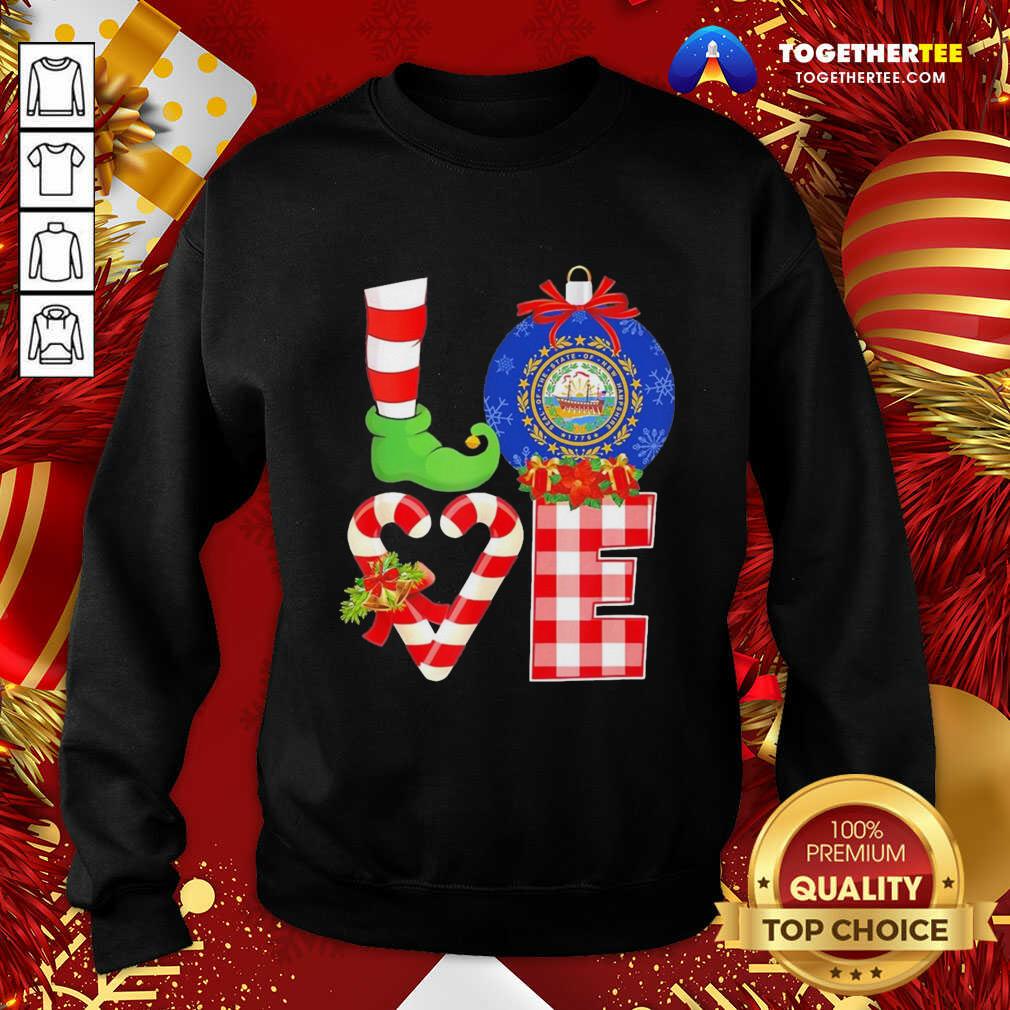 Happy Elf Love Seal Of The State Of Hampshire 1776 Christmas Shirt