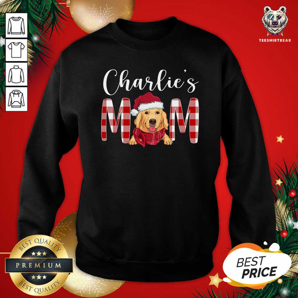 Happy Golden Retriever Charlie’s Mom Christmas Shirt